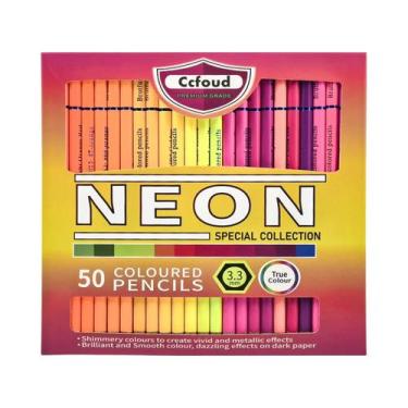 Imagem de Conjunto De 50 Lápis De Cor Fluorescentes Macaron Pastel Com Ponta Mac