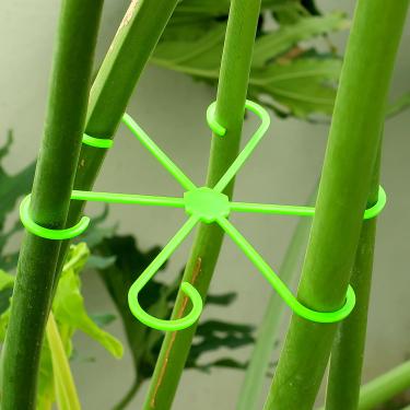 Imagem de 8 peças/conjunto de suportes de estacas para plantas de casa trepadeiras, suportes de treliça de plástico para plantas treliças reutilizáveis acessórios de gancho para interior e exterior (verde)