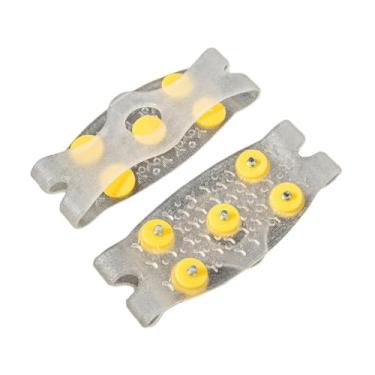 Imagem de Dynwave Grampos de gelo para sapatos e botas, crampons para calçados, fixadores de gelo, cravos universais para sapatos, travas de tração na neve para camping, Branco