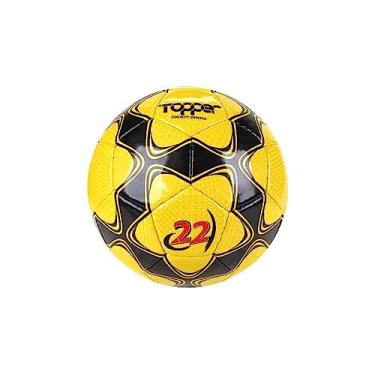 Imagem de Bola de Futebol 22 Society Costurada Amarelo e Preto - Topper