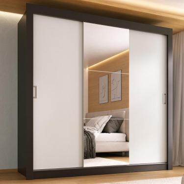 Imagem de Guarda-Roupa Casal Multimóveis Barcelona 3 Portas de Correr com Espelho CR35402