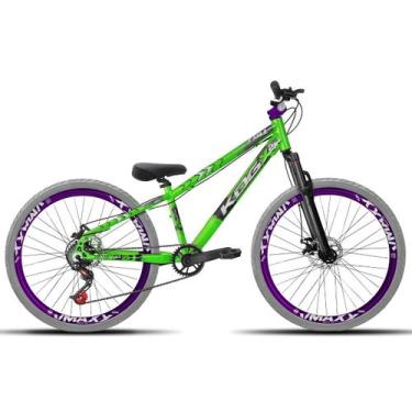 Imagem de Bicicleta aro 26 KOG Freeride Kit Single Pneus Flame, Verde 5