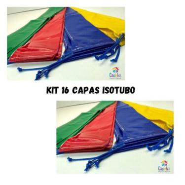 Imagem de Kit 16 Capas Protetora Colorida Para Hastes Cama Elástica - Casinha Br