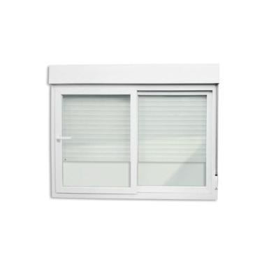 Imagem de Janela de PVC Integrada 120x120cm 2 Folhas com Vidro Liso e Cremona ITEC Brimak Branco