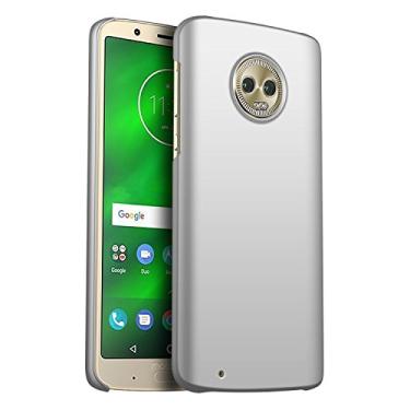 Imagem de GOGODOG Motorola G6 Capa de cobertura total ultra fina mate anti-derrame resistente para Moto G6 (prateado)