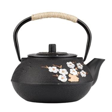 Imagem de Bule de chá de ferro fundido, chaleira SECHUDO de ferro fundido japonês com infusor de aço inoxidável para fogão seguro (800 ml)