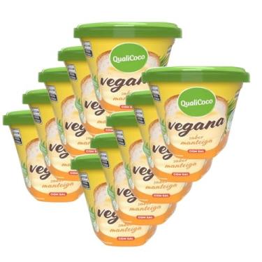Imagem de Manteiga de Coco Sem Lactose Vegana Com Sal Qualicoco - 10 potes de 200g