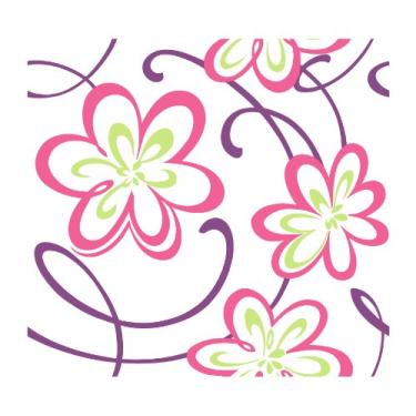 Imagem de York Wallcoverings KD1760SMP Just Kids Grande Floral com Rolagem 20,3 x 25,4 cm Amostra de papel de parede, branco/branco