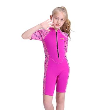 Imagem de Goldfin Roupa de mergulho infantil para meninos e meninas, roupa de mergulho infantil de 2 mm, roupa de neoprene juvenil, zíper frontal, mantém aquecido para água, aeróbica, mergulho, surfe, natação