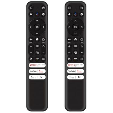 Imagem de Pacote com 2 controles remotos de substituição universais aplicáveis para TCL Google Smart TV (sem voz)