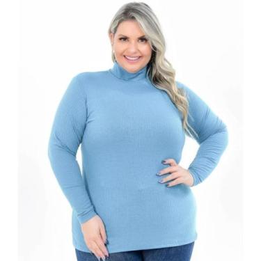 Imagem de Camiseta Canelada Gola Alta Cacharrel Segunda Pele Plus Size - Wild Co