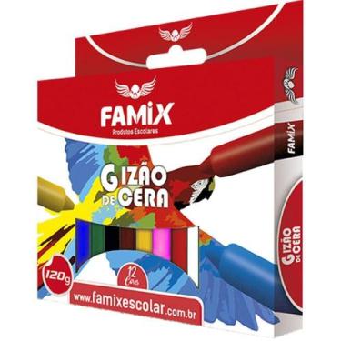 Imagem de Giz de Cera Gizao 12 Cores 120G - Famix
