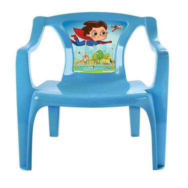 Imagem de Cadeira Poltrona Infantil Super Heroi Plastica Azul Arqplast