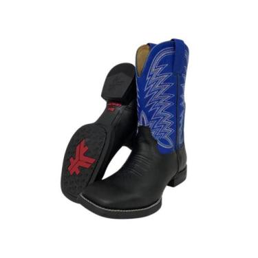 Imagem de Bota Country Texana Masculina Goyazes - Preto/Azul REF - 211502-CF, 40