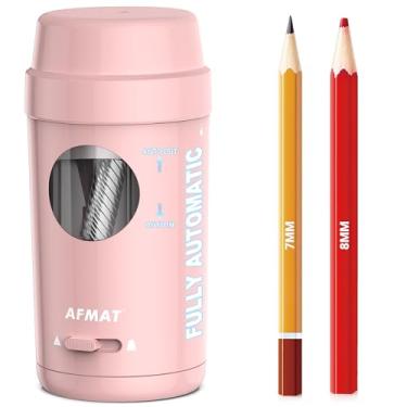 Imagem de AFMAT Apontador de lápis elétrico PSX8, entrada e saída automática, apontador de lápis totalmente automático para lápis de cor, apontadores de mãos livres recarregáveis para lápis de 7 a 8 mm, bom