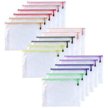 Imagem de Niziting -18 unidades, 12,7 cm x 17,78 cm, bolsa de plástico com zíper, pastas de documentos, bolsa com zíper, pastas de arquivo para material de escritório, viagens, armazenamento de organização