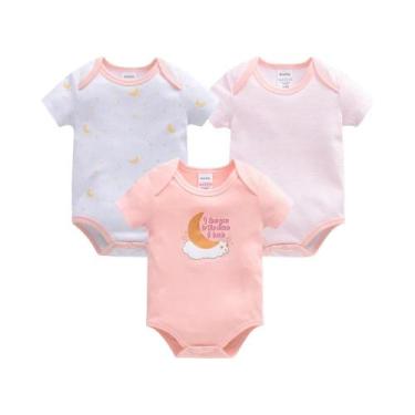 Imagem de Conjunto De 3 Peças De Roupa De Verão Para Recém-Nascidos: Body De Alg
