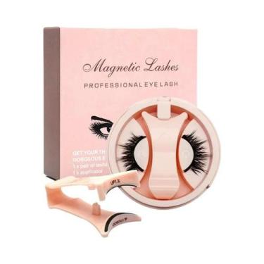 Imagem de Conjunto De Curvador De Cílios Magnético 6D Rosa, Cílios Reutilizáveis