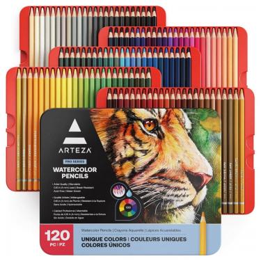 Imagem de Kit Lápis de Cor Profissional com Estojo 120 Peças e Tons Variados Brilhantes, ARTEZA