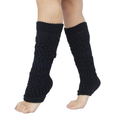 Imagem de Polaina Fitness Treino Algodão Meia Aeróbica Inverno - Vekyo, Preto, Ú