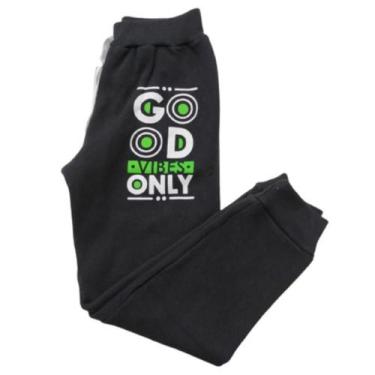 Imagem de Calça Infantil Moletom Flanelado Estampada Menino Algodão Juvenil - Du