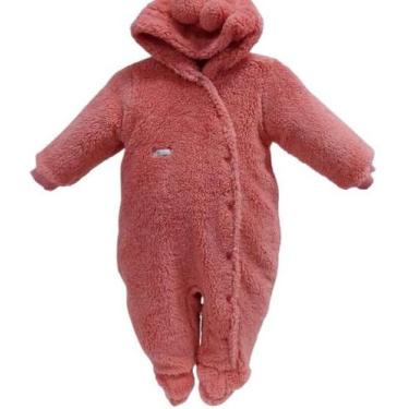 Imagem de Macacão Bebê Menina Duplo Pelo Forrado Térmico Paraiso 14528, Rosa goi