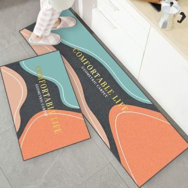 Imagem de Tapete de cozinha acolchoado confortável antifadiga antiderrapante tapetes de cozinha e tapetes à prova d'água tapete de cozinha tapete de mesa para cozinha, pia, escritório, 50 x 120 cm