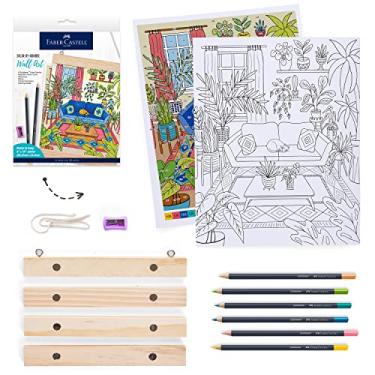 Imagem de Faber-Castell Arte de parede cor por número: sala de plantas - artes e artesanato adultos, lápis de cor para colorir adultos, cor por número para adultos