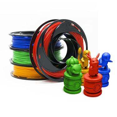 Imagem de Gizmo Dorks Filamento PLA para impressoras 3D 1,75 mm 200 g, pacote com 4 cores - azul, verde, laranja, vermelho