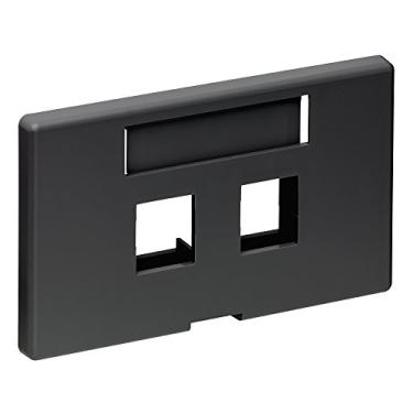 Imagem de Leviton 49910-HE2 Placa modular de móveis QuickPort de 2 portas (Herman Miller), preta