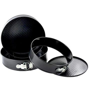 Imagem de Forma Para Bolo Fundo Removível Antiaderente 3 Pçs Cgb 8073