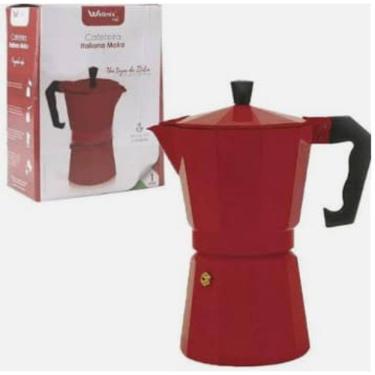 Imagem de Cafeteira Italiana Manual 9 Xicaras Cafe Expresso Vermelho