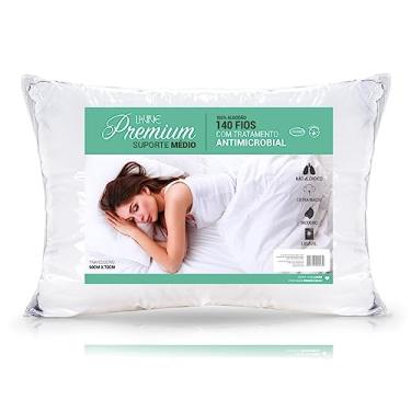 Imagem de Travesseiro Suporte Médio 70x50 140 Fios 100% Algodão Antialérgico e Antiácaro - Lavive