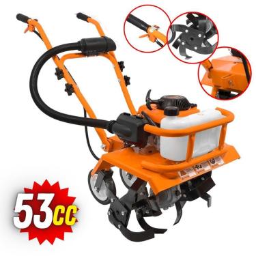 Imagem de Motocultivador Tratorito Vulcan VMC-360 53cc 3,6HP 4T à Gasolina Modelo Completo Ideal Para Preparo de Cama de Aviários e Solos Argilosos e Arenosos