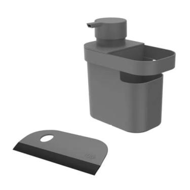 Imagem de Kit Dispenser Porta Detergente Organizador Rodo Bancada Pia Cozinha - Ou (Chumbo)