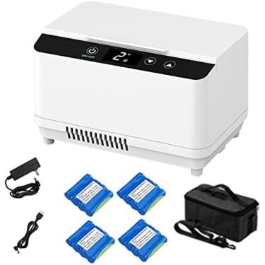 Imagem de Carro Medicação Geladeira Diabético Portátil Insulina Refrigerador Refrigerador Ao Ar Livre Médica Organizar Caixa De Resfriamento Com Display Led E Bateria 230x145x145mm,Bateria Quádrupla,Serene1
