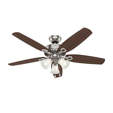 Imagem de Ventilador de Teto Builder Plus Hunter 220v com Acionamento por Corrente e Pás Reversíveis Cerejeira