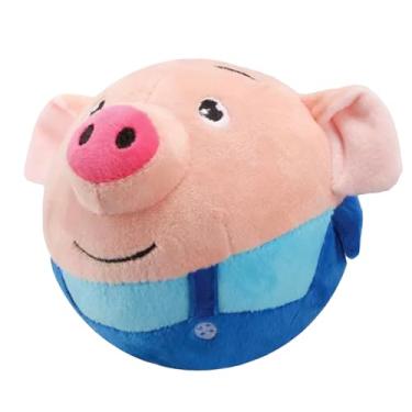 Imagem de Brinquedo de pelúcia ativo para animais de estimação | Brinquedo de pelúcia elétrico para animais de estimação pulando | Brinquedo de cachorro em movimento falante | Brinquedo eletrônico de pelúcia lavável de porco de desenho animado | Brinquedos interativos para cães para animais de estimação, gato