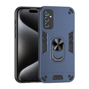 Imagem de Estojo Fino Compatible with Samsung Galaxy M52 5G Phone Case with Kickstand & Shockproof Military Grade Drop Proof Protection Rugged Protective Cover PC Matte Textured Sturdy Bumper Cases (Size : Blu