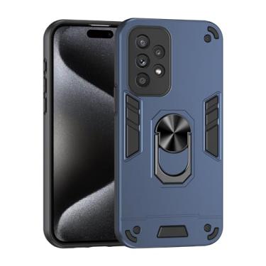 Imagem de Estojo Fino Compatible with Samsung Galaxy A33 5G Phone Case with Kickstand & Shockproof Military Grade Drop Proof Protection Rugged Protective Cover PC Matte Textured Sturdy Bumper Cases (Size : Blu