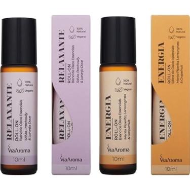 Imagem de KIT 2 BLEND ROLL-ON COM OLEOS ESSENCIAIS VIA AROMA 10ML - ESCOLHA O BLEND PERFEITO PARA VOCÊ (RELAXANTE + ENERGIA)