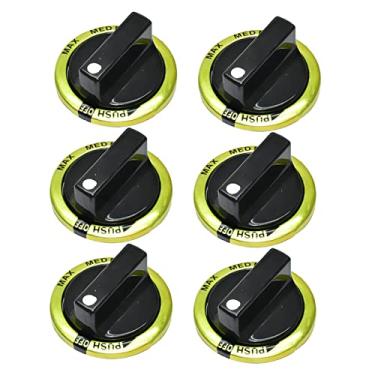 Imagem de 6 peças puxadores de controle de fogão a gás universal de reposição queimador a gás botão de controle de alcance do queimador superior botão de discagem de substituição do forno de fogão interruptor