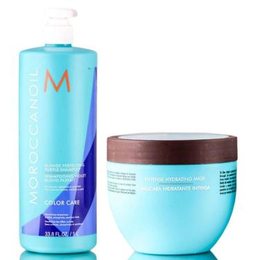 Imagem de Conjunto de shampoo e máscara hidratante MoroccanOil Blonde Perfecting