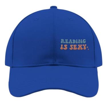 Imagem de Boné de beisebol Reading is Sexy Book Trucker Hat para adolescentes retrô bordado snapback, Azul, Tamanho Único