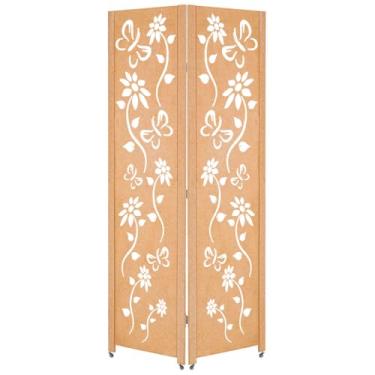 Imagem de 2 Biombo Com Rodinha Painel Repartido Divisoria de Ambiente Decoração Rodizio (Floral)