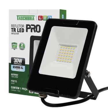 Imagem de Refletor Taschibra Tr Led Profissional 30W Luz Branco Fria 6500K Preto Bivolt