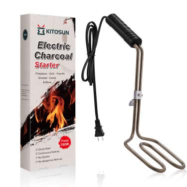 Imagem de KITOSUN Acionador de carvão elétrico 700 W – Ferramentas premium para churrasqueira para churrasqueiras acendem briquetes de carvão mais fácil e rápido | Sem isqueiro de combustível fluido | Bobinas