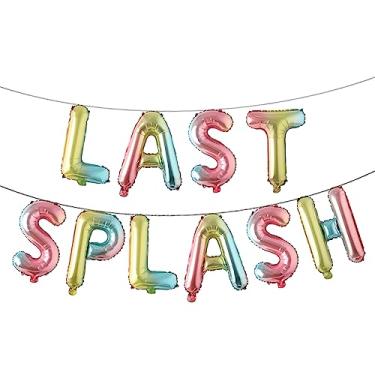 Imagem de Last Splash Bachelorette Party Decorations, Last Splash Balloon Banner Balloon for Summer Pool Bachelorette Bridal Shower Hen Party Supplies (SPLASH Rainbow)