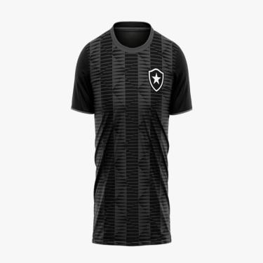 Imagem de Camiseta Botafogo Braziline Stripes Masculina - Preto/Cinza-Unissex