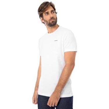 Imagem de Camiseta Calvin Klein Masculina Slim Logo Flamê Branca-Masculino